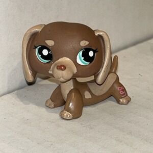 Authentic Littlest Pet Shop LPS Brown Beige Dachshund Dog #1751